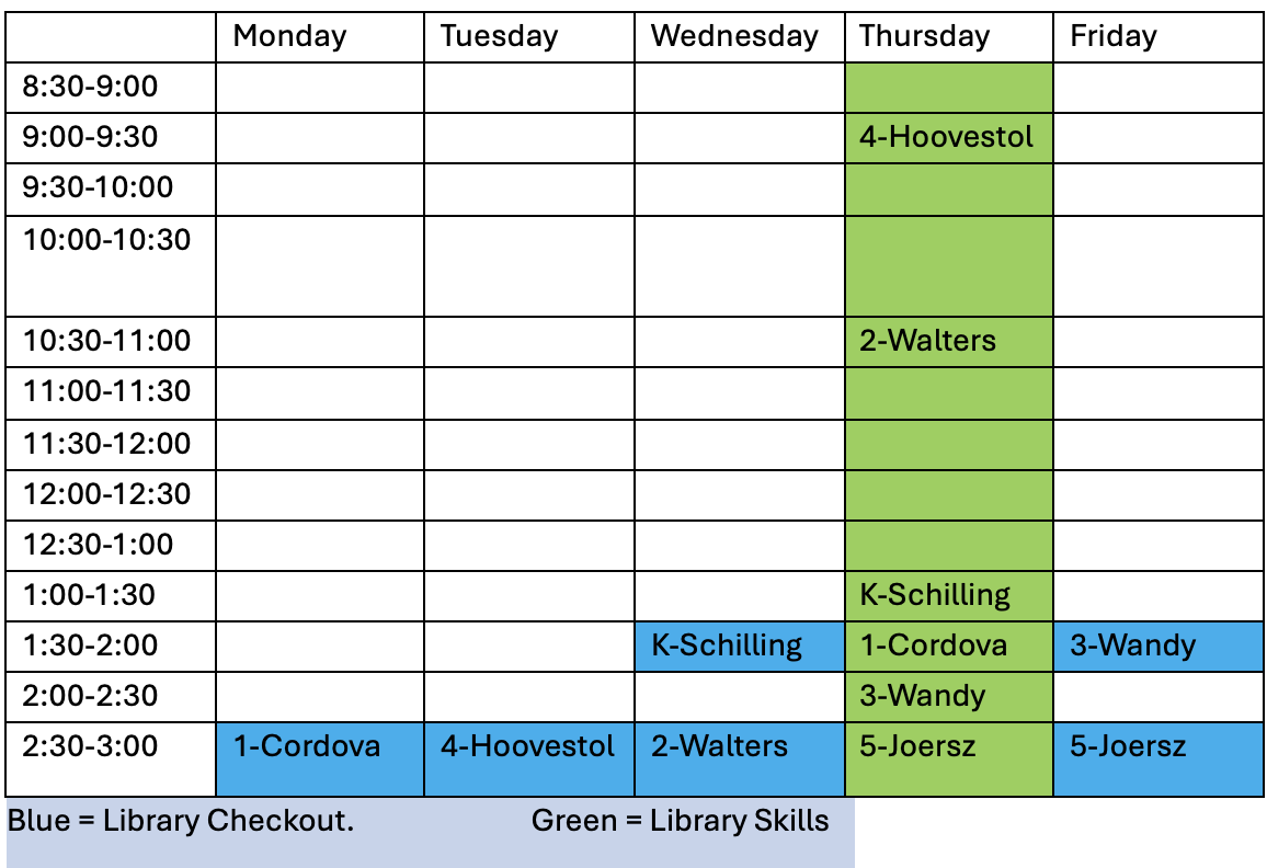 Library Schedule